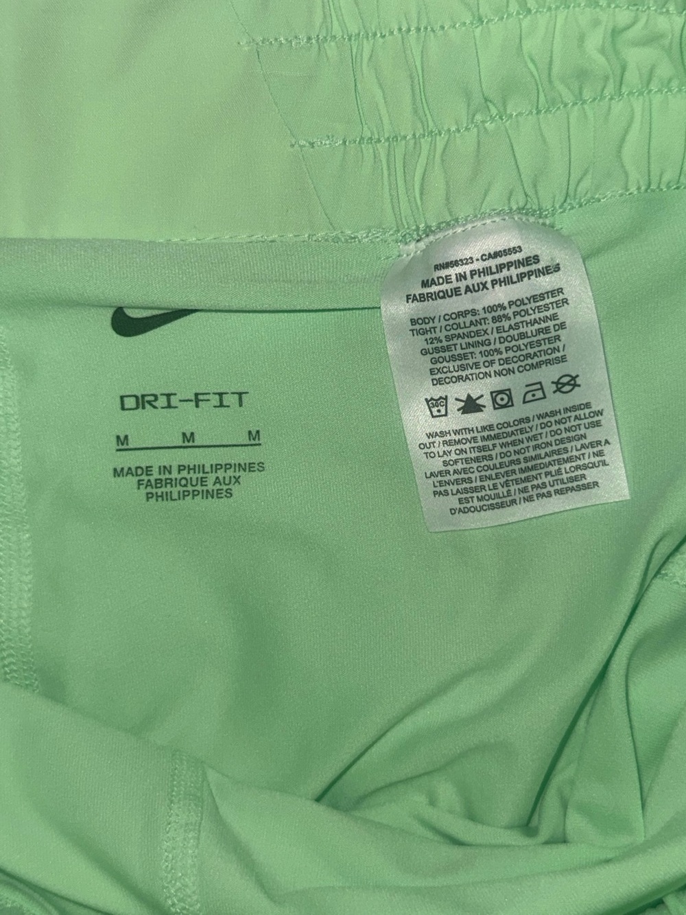 Nike Women's Mint Green Dri Fit Double Lined Athletic Shorts - Picture 5 of 7